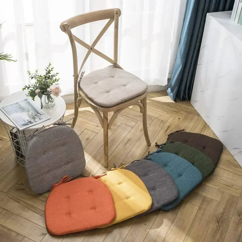 Anyhouz Chair Cushion with Straps White Seat Pad Mat for Dining Room and Outdoor Garden-Pillow-PEROZ Accessories