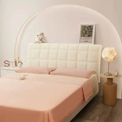 Anyhouz Headboard Cover Square Beige Super Soft Smooth Quilted Velvet Bed Back Dust Protector Cover 100x70cm-Bed Headboard-PEROZ Accessories