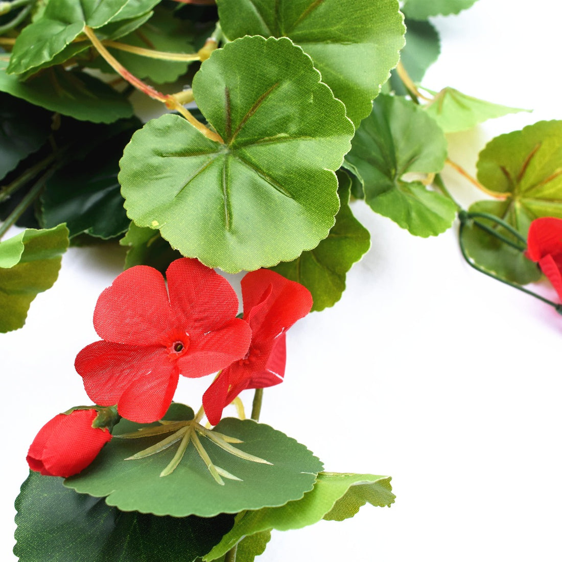 Artificial Geranium Hanging Bush with Red Flowers 60cm-Home &amp; Garden &gt; Artificial Plants-PEROZ Accessories