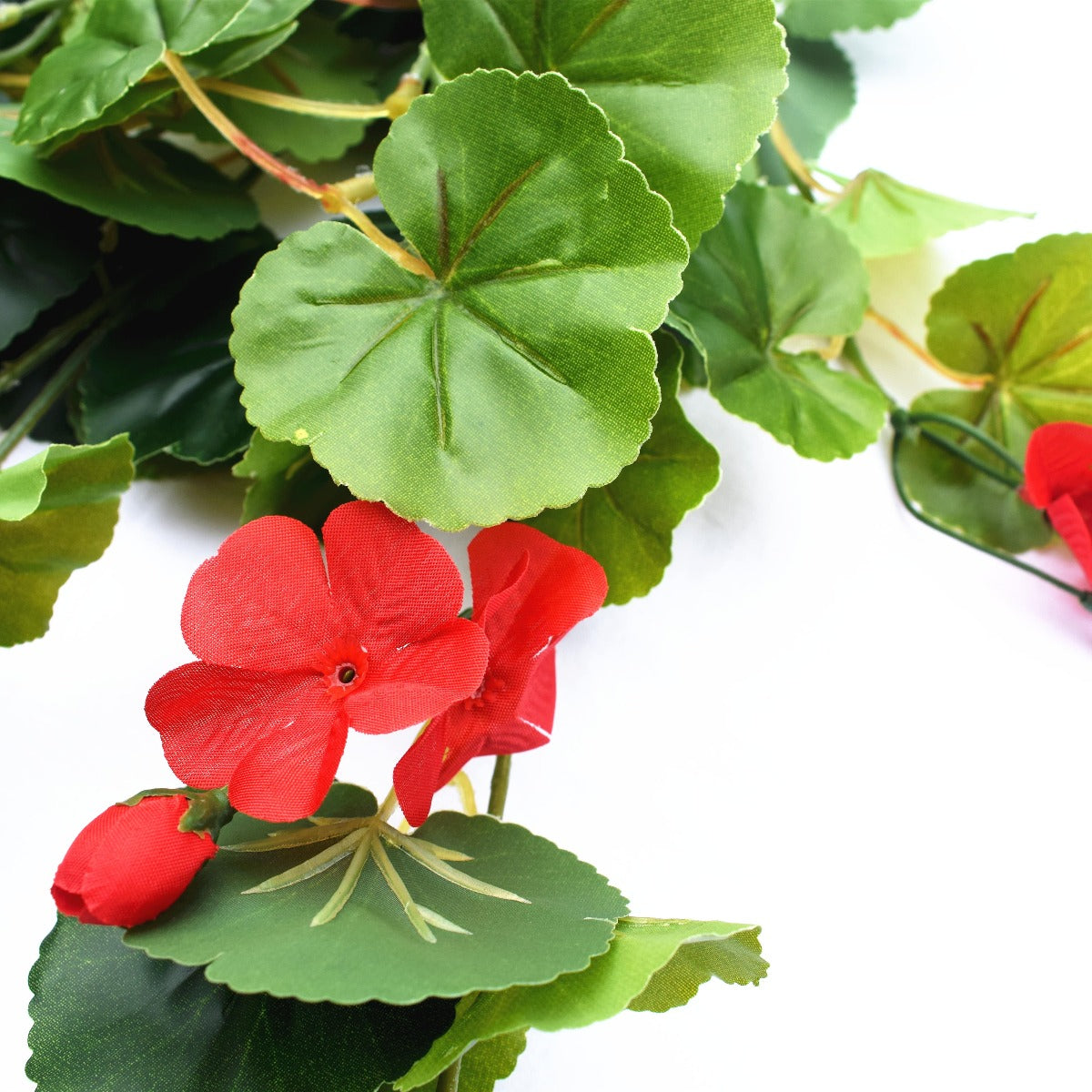 Artificial Geranium Hanging Bush with Red Flowers 60cm-Home &amp; Garden &gt; Artificial Plants-PEROZ Accessories