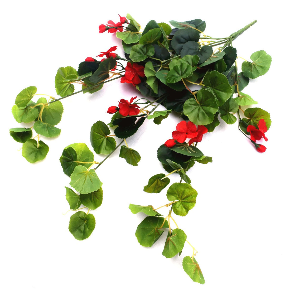 Artificial Geranium Hanging Bush with Red Flowers 60cm-Home &amp; Garden &gt; Artificial Plants-PEROZ Accessories