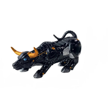 Anyhouz Home Figurine Black Mechanical Bull Resin for Living Room Desktop Decoration Accessories Gifts-Sculptures &amp; Statues-PEROZ Accessories