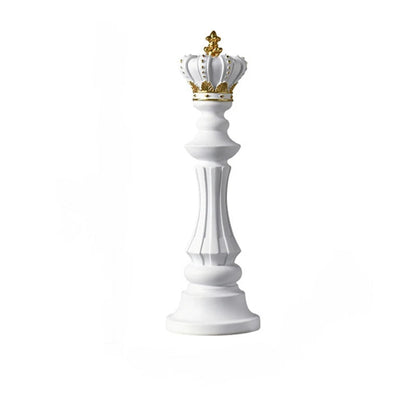 Anyhouz Home Figurine Chess Piece White King Medium Resin for Living Room Desktop Decoration Accessories Gifts-Sculptures &amp; Statues-PEROZ Accessories