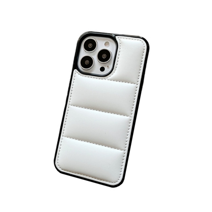 Anymob iPhone White Down Jacket Puffer Phone Case Fashion Soft Fabric Shockproof Bumper Cover-Mobile Phone Cases-PEROZ Accessories