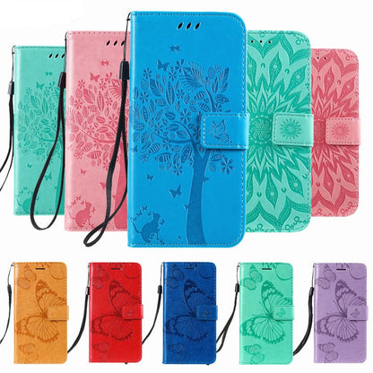 Anymob Huawei Phone Case Blue Butterfly Flip Leather Wallet Phone Cover-PEROZ Accessories