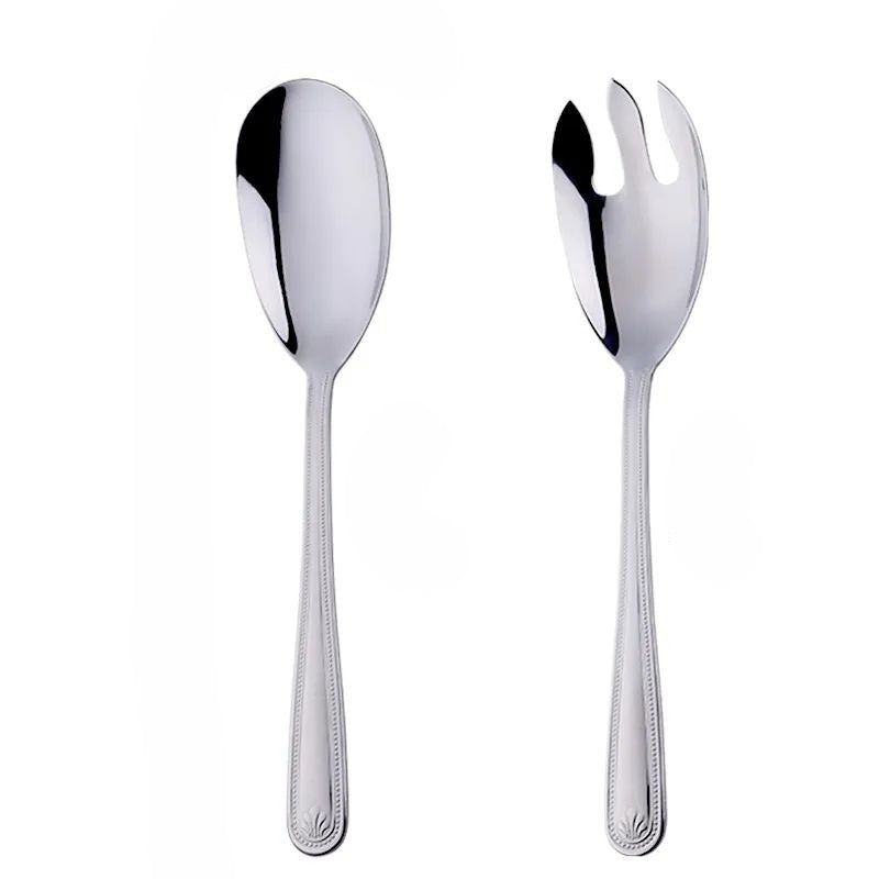 Anygleam Silver Stainless Steel 2 Pcs Big Giant Spoon and Fork Set for Buffet and Restaurant Kitchenware-Kitchen Tools &amp; Utensils-PEROZ Accessories