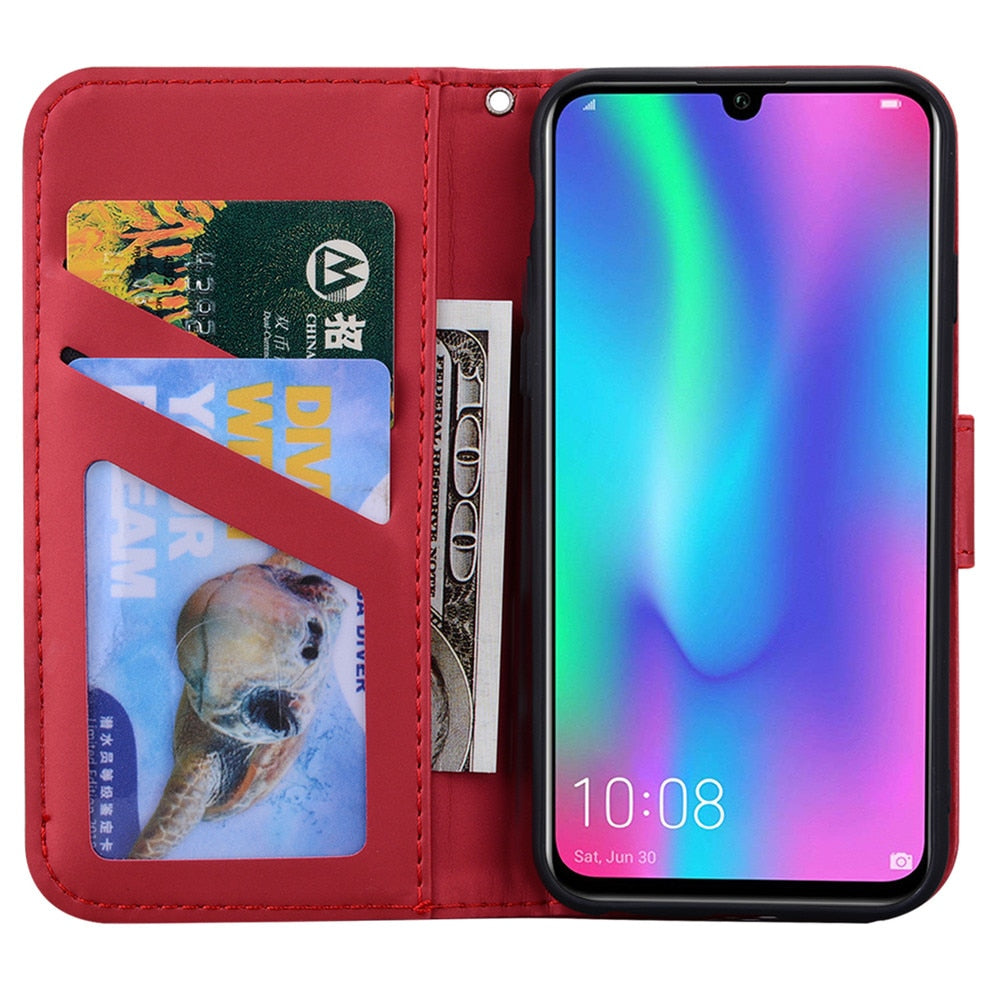 Anymob Huawei Black Leather Cases Flip Wallet Back Cover Phone Silicone Protection-PEROZ Accessories