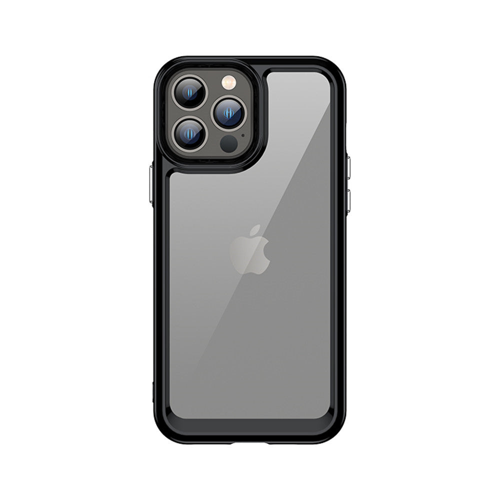 Anymob iPhone Case Black Transparent Bumper Shockproof Candy Color Soft Acrylic Back Cover-Mobile Phone Cases-PEROZ Accessories