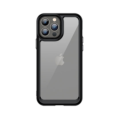 Anymob iPhone Case Black Transparent Bumper Shockproof Candy Color Soft Acrylic Back Cover-Mobile Phone Cases-PEROZ Accessories