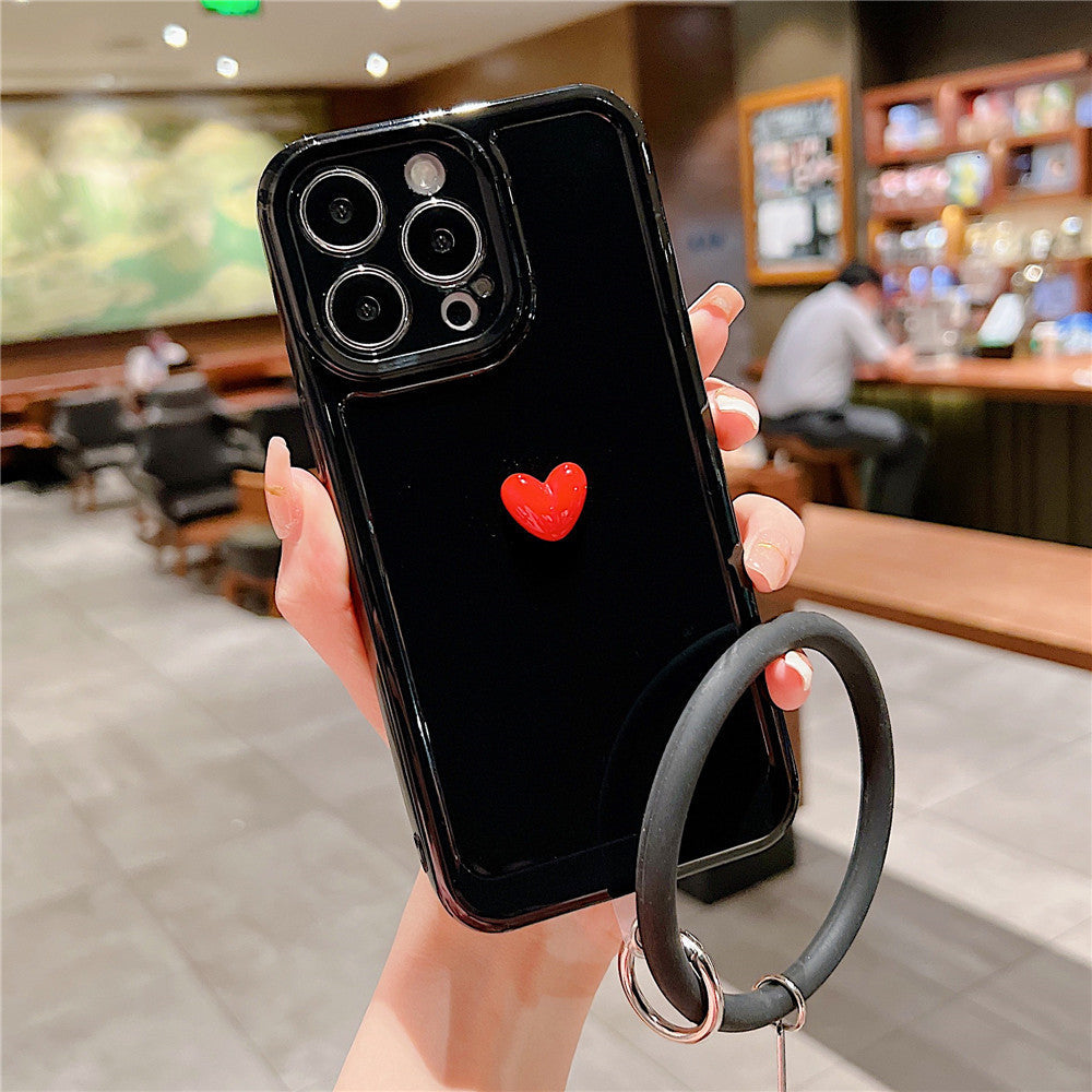 Anymob iPhone Black And Red 3D Love Heart Bracelet Phone Case Shockproof Soft Silicone Cover-Mobile Phone Cases-PEROZ Accessories