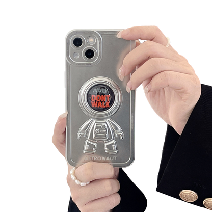 Anymob iPhone Case Space Black and Red Chromed Astronaut Foldable Holder Phone Cover-Mobile Phone Cases-PEROZ Accessories