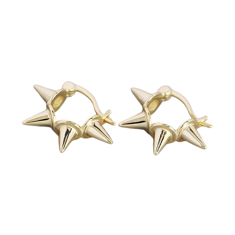 Anyco Buckle Earrings Punk Minimalist Rivets Ear Buckle Women Men Hip Hop Rock Jewelry Sterling Silver-Earrings-PEROZ Accessories