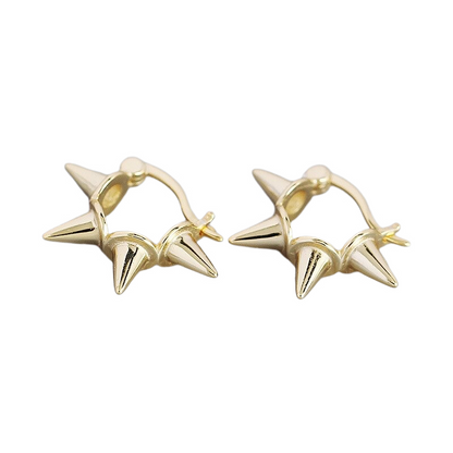 Anyco Buckle Earrings Punk Minimalist Rivets Ear Buckle Women Men Hip Hop Rock Jewelry Sterling Silver-Earrings-PEROZ Accessories