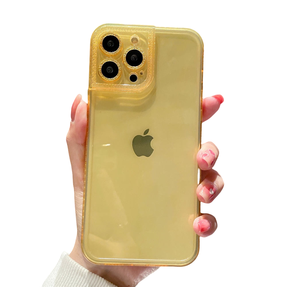 Anymob iPhone Case Yellow Diamond Camera Protection Clear Fluorescent Neon Soft Silicone Gel Cover-Mobile Phone Cases-PEROZ Accessories