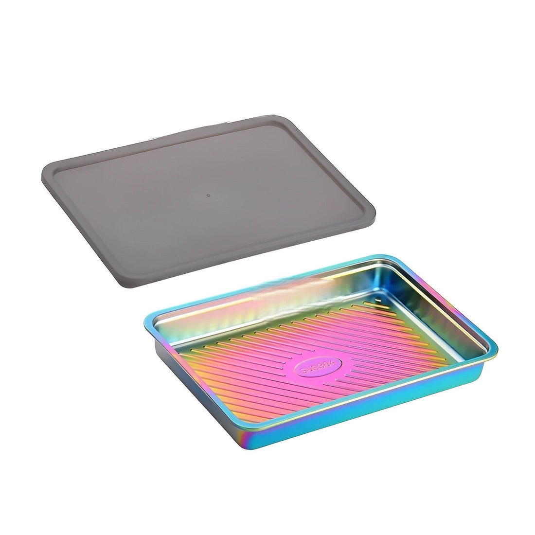 Anygleam Pink Rainbow 2Pcs Food Grade Stainless Steel Crisper Box Food Storage with Lid-Kitchen &amp; Dining-PEROZ Accessories