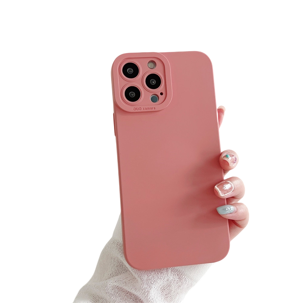 Anymob iPhone Case Pink Luxury Soft Liquid Silicone Lens Protection Shockproof Bumper Back Cover-Mobile Phone Cases-PEROZ Accessories