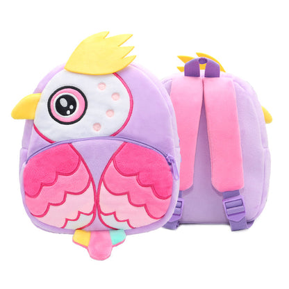 Anykidz 3D Purple Owl Backpack Cute Animal With Cartoon Designs Children Toddler Plush Bag-Backpacks-PEROZ Accessories
