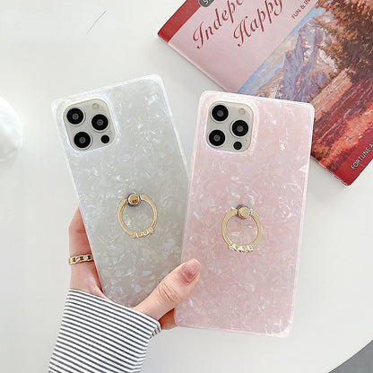 Anymob iPhone Case Pink Square Dream Shell Pattern Soft Silicone Cover-Mobile Phone Cases-PEROZ Accessories