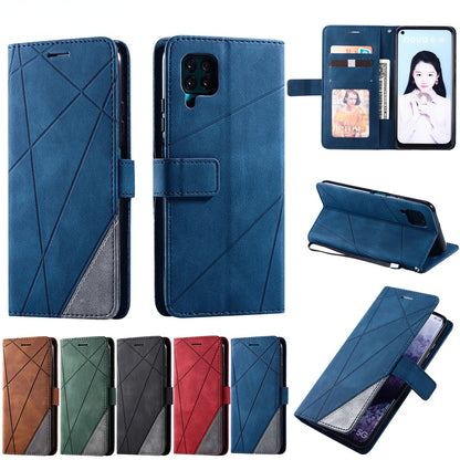 Anymob Huawei Case Black Leather Flip Cover Wallet Phone Bag Shell Protection-Mobile Phone Cases-PEROZ Accessories