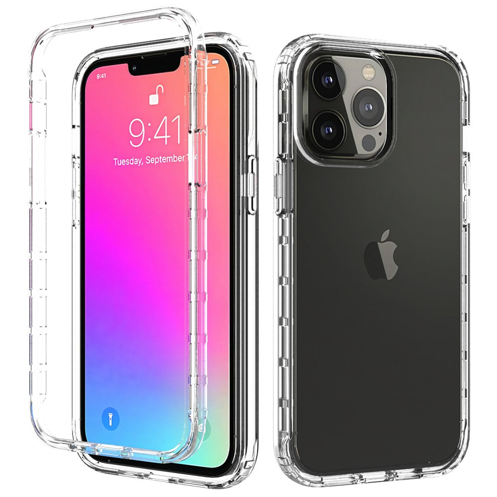 Anymob iPhone Clear Transparent Gradient Bumper Phone Case Silicone Shockproof Cover-Mobile Phone Cases-PEROZ Accessories