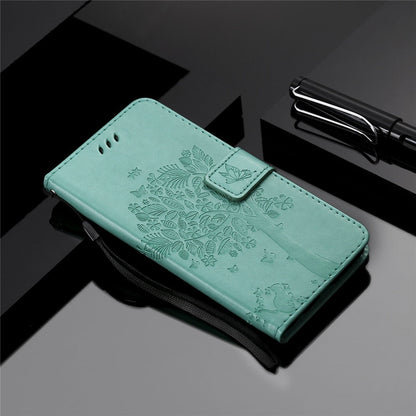 Anymob Huawei Phone Case Green Flip Leather 3D Tree Shell Wallet Cover-PEROZ Accessories