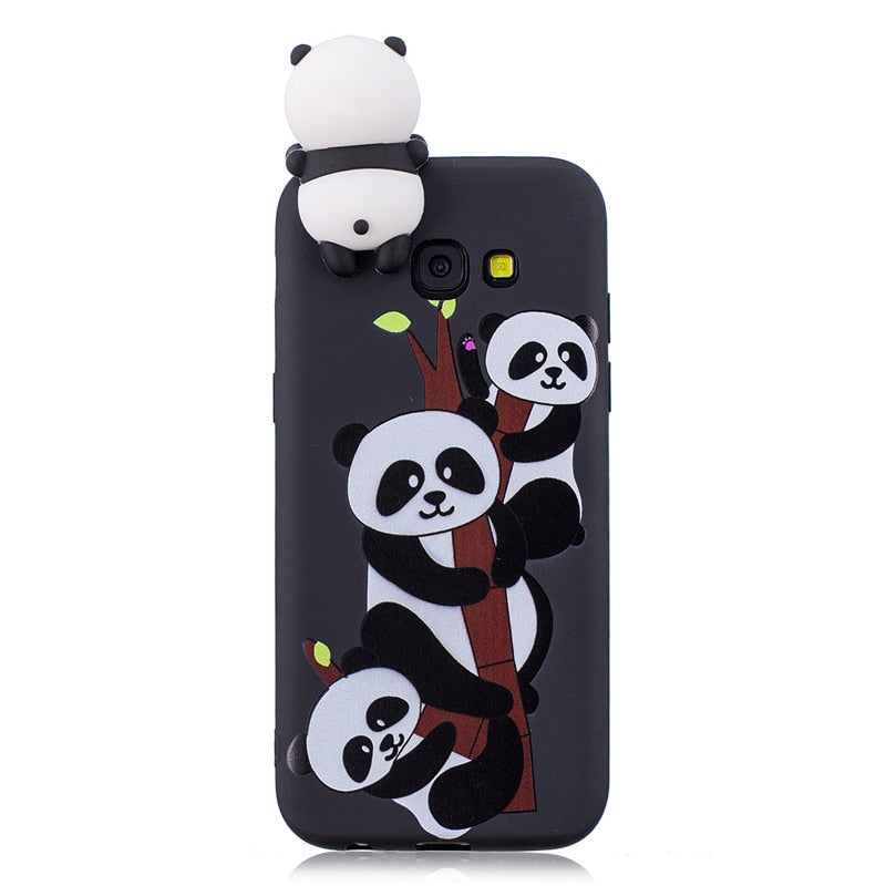 Anymob Samsung Case Blue Panda Soft Silicone 3D Unicorn Panda Phone Cover Protection-Mobile Phone Cases-PEROZ Accessories
