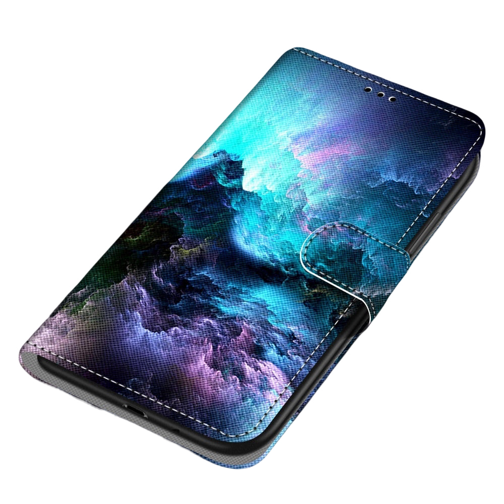 Anymob Samsung Case Sky Blue Painted Magnetic Flip Leather Card slot Wallet Book Style Cover-Mobile Phone Cases-PEROZ Accessories