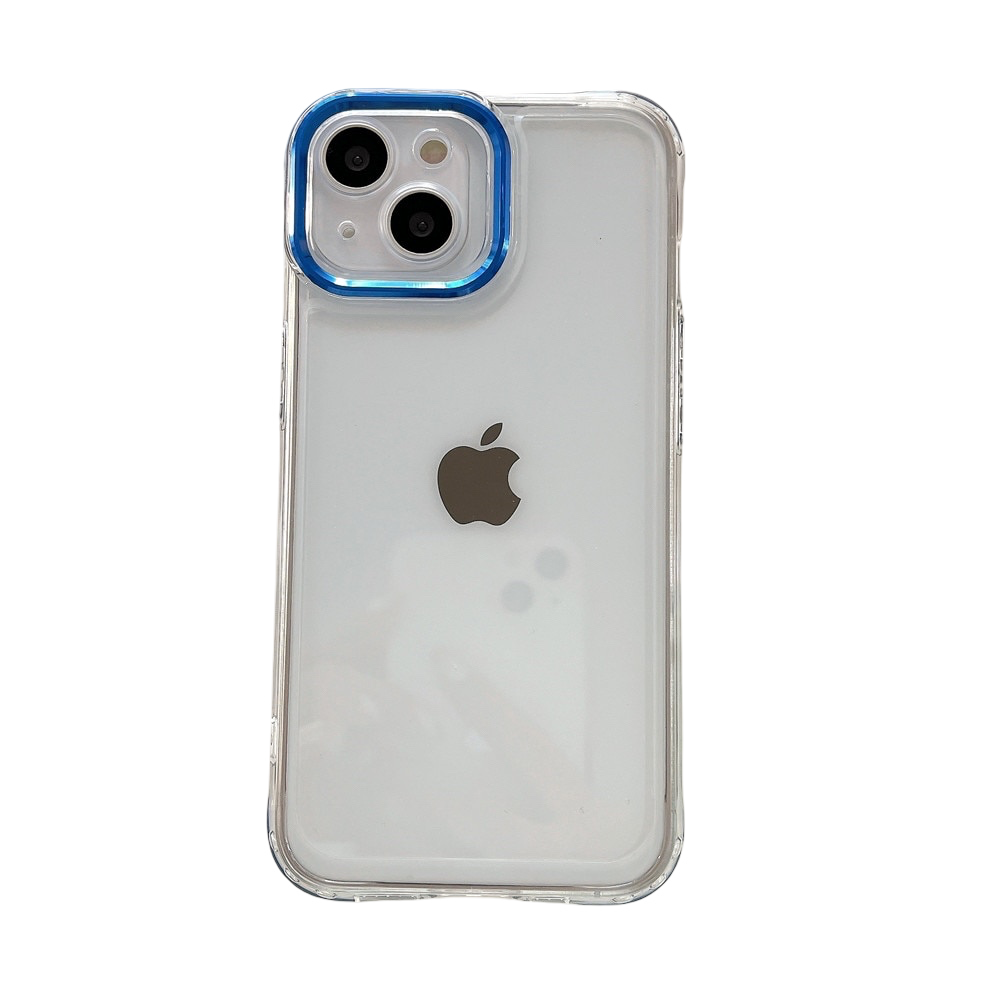 Anymob iPhone Case Blue Plating Camera Lens Protect Clear Hard Shockproof Transparent Soft Back Cover-Mobile Phone Cases-PEROZ Accessories