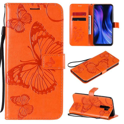 Anymob Samsung Case Orange 3D BUtterfly Flip Leather Phone Magnetic Wallet Stand Cover With Card Slot-Mobile Phone Cases-PEROZ Accessories