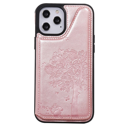 Anymob iPhone Case Pink 3D Tree Cat Leather Flip Wallet Cover-Mobile Phone Cases-PEROZ Accessories