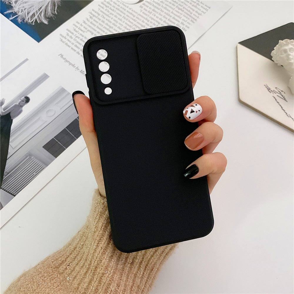 Anymob Samsung Case Black Camera Lens Protection Phone Color Candy Soft Back Cover-Mobile Phone Cases-PEROZ Accessories