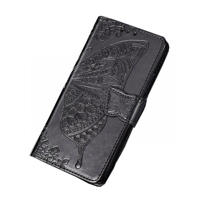 Anymob Huawei Black Butterfly Leather Flip Case Magnetic Cover Shell-PEROZ Accessories