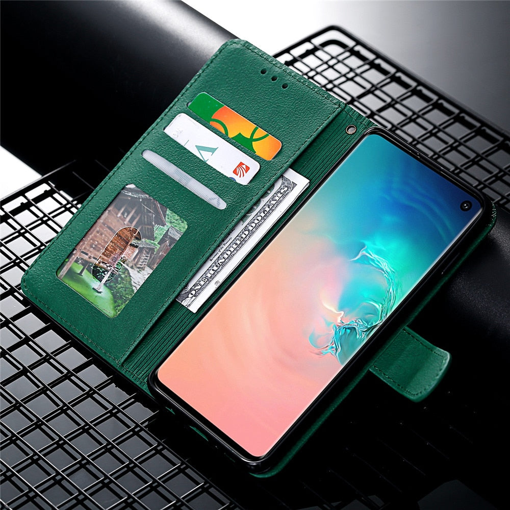 Anymob Samsung Ocean Blue Cat Leather Flip Case Wallet Phone Cover Protection-Mobile Phone Cases-PEROZ Accessories