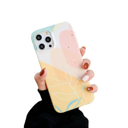 Anymob iPhone Yellow Leaf Pattern Phone Case Soft Silicone Back Cover-Mobile Phone Cases-PEROZ Accessories