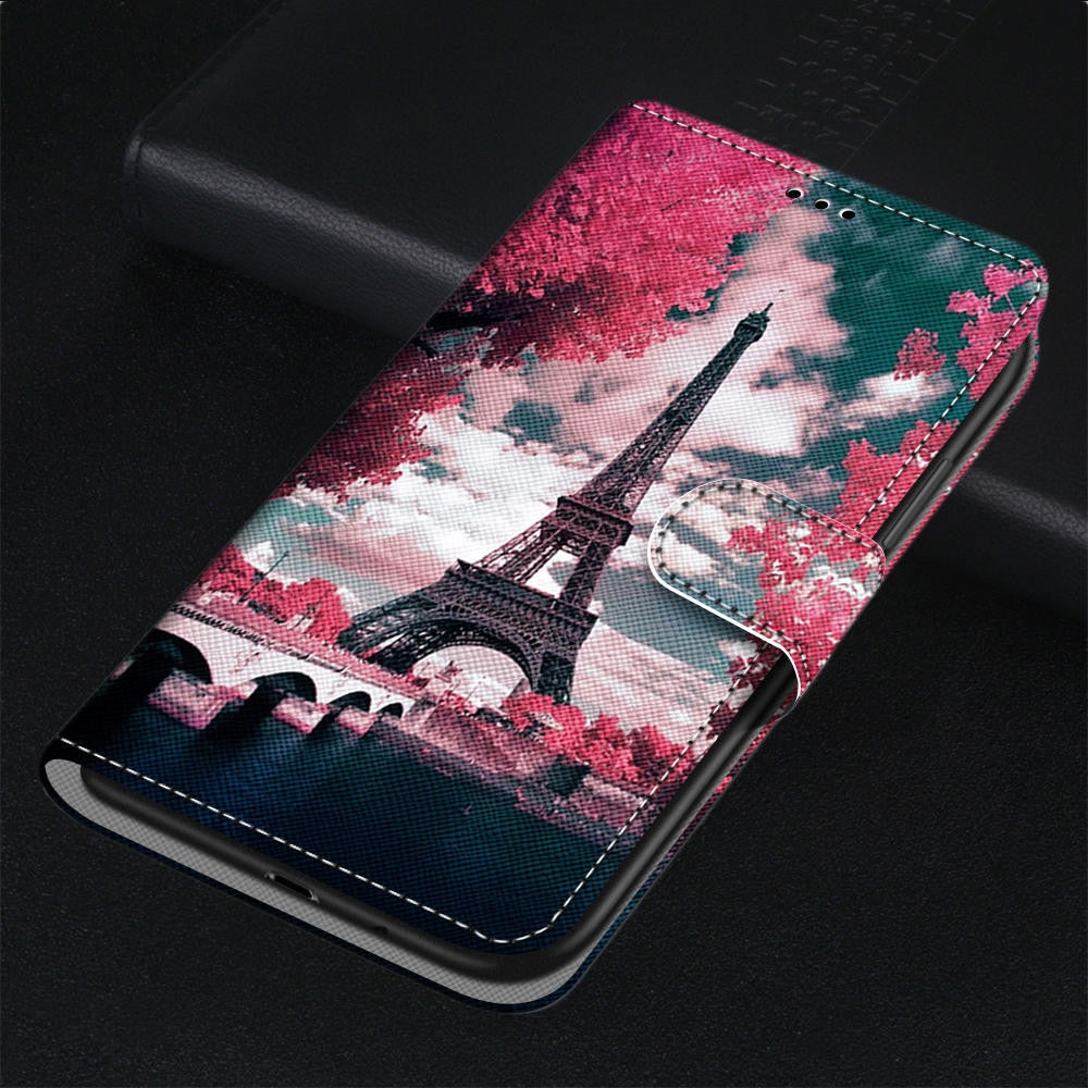 Anymob Samsung Case Red with Paris Tower Painted Magnetic Flip Leather Card slot Wallet Book Style Cover-Mobile Phone Cases-PEROZ Accessories
