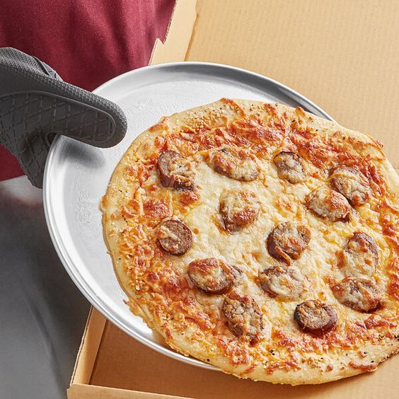 Anygleam 11 Inches Pizza Tray Aluminum Round Rimmed Non stick Metallic Dish Cake Baking Pan for Kitchen-Utensil &amp; Flatware Trays-PEROZ Accessories