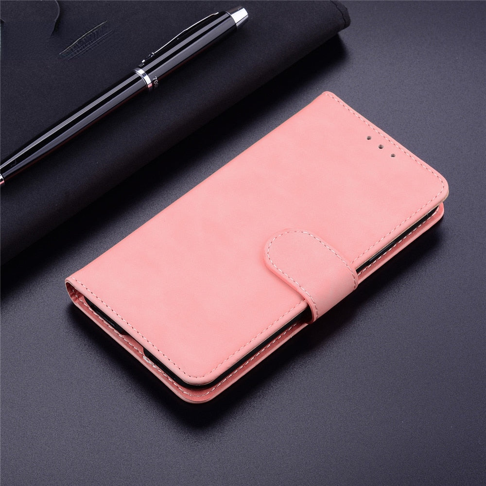 Anymob iPhone Case Red Solid Color Card Slot Leather Magnetic Wallet Back Phone Cover-Mobile Phone Cases-PEROZ Accessories