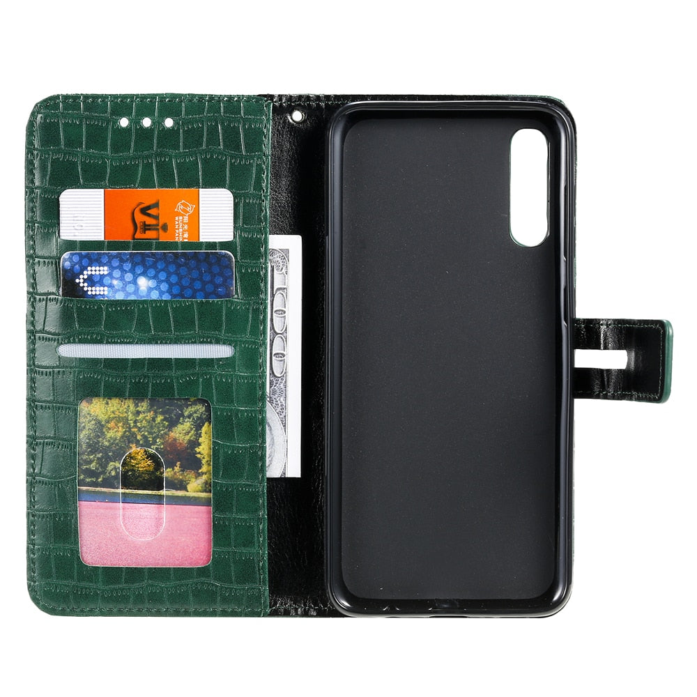 Anymob Samsung Green Leather Case Cover 3D Flip Wallet Phone Protection-Mobile Phone Cases-PEROZ Accessories