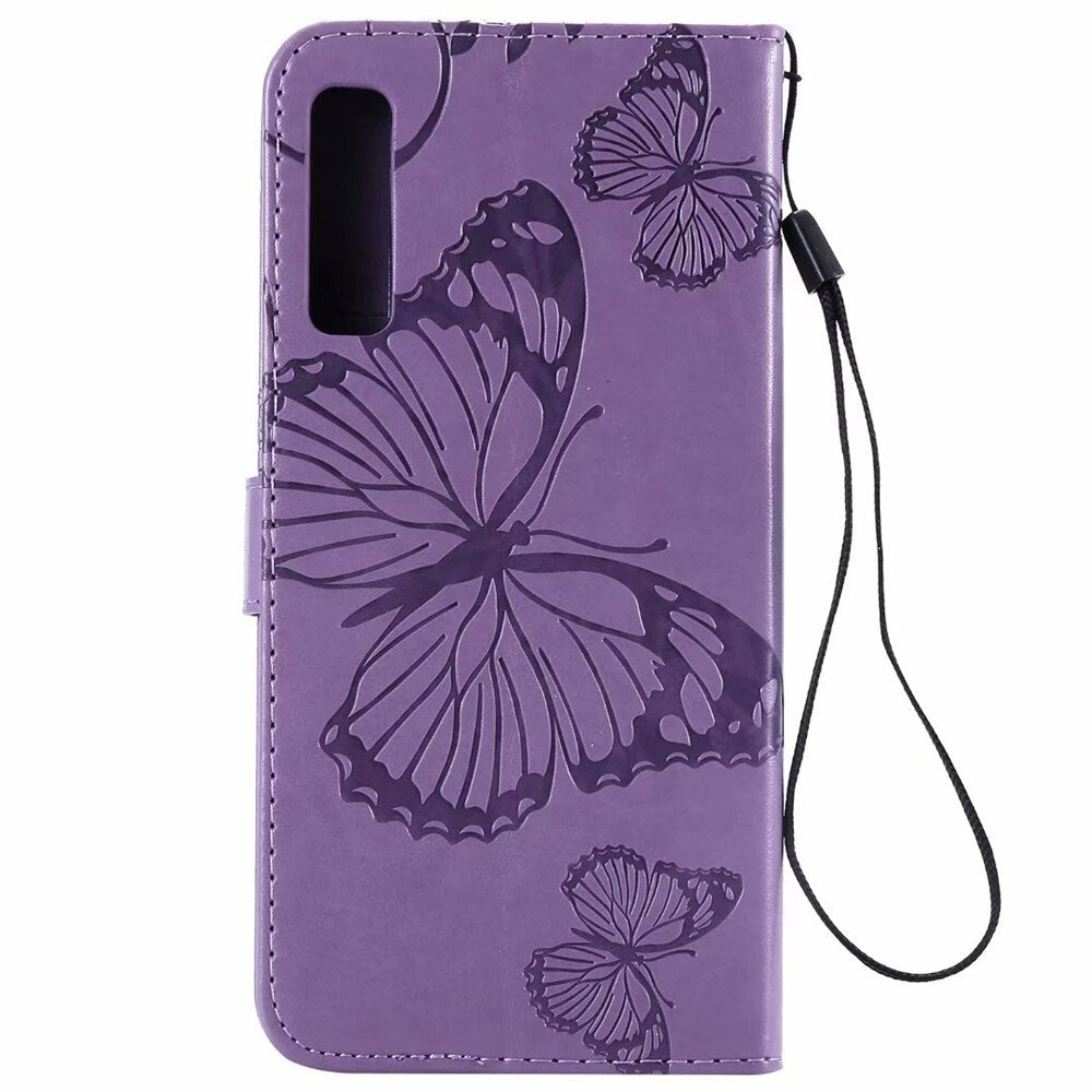 Anymob Samsung Purple Flip Case Leather Wallet Phone Cover Protection-Mobile Phone Cases-PEROZ Accessories