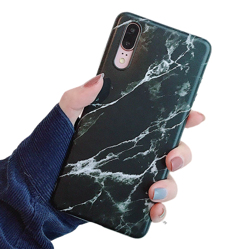 Anymob Samsung Black White Marble Flower Case Back Cover Art Leaf Silicone Phone Protection-Mobile Phone Cases-PEROZ Accessories