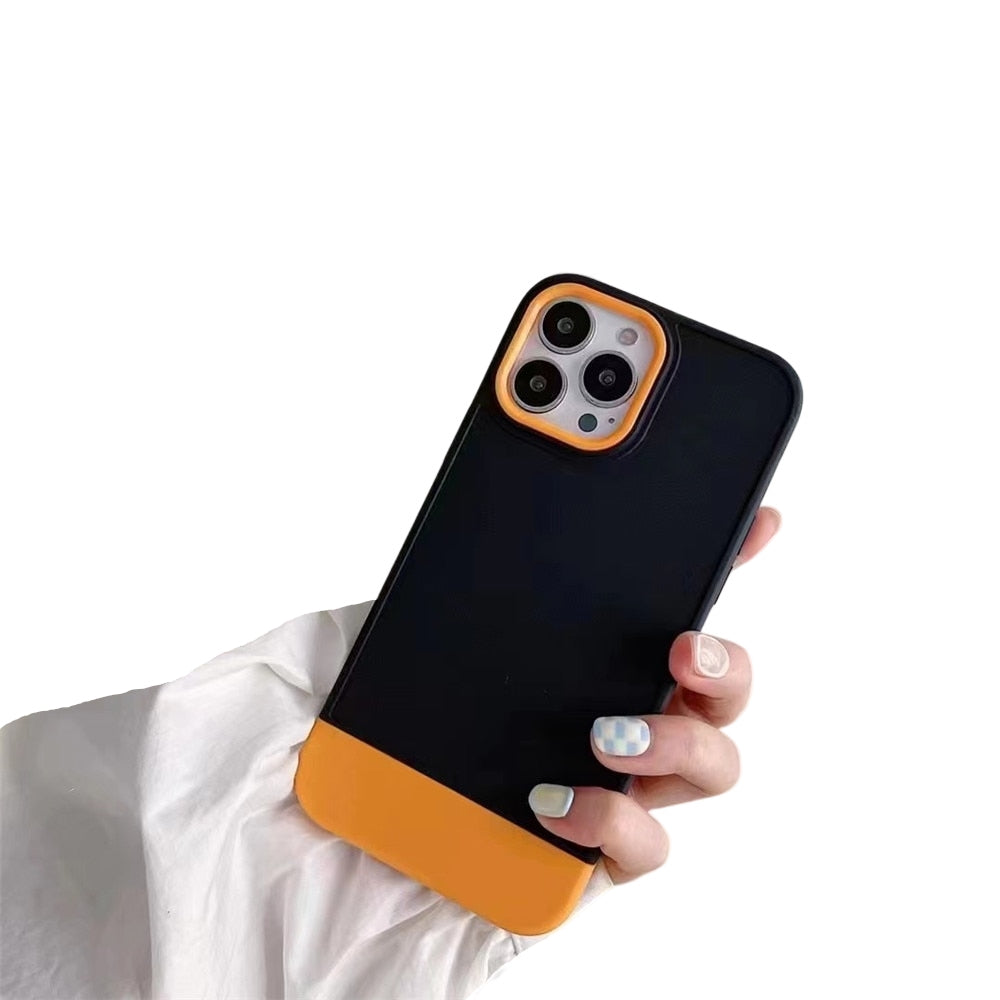 Anymob iPhone Black And Orange Shockproof Armor Matte Phone Case Hard Plastic Bumper Cover-Mobile Phone Cases-PEROZ Accessories