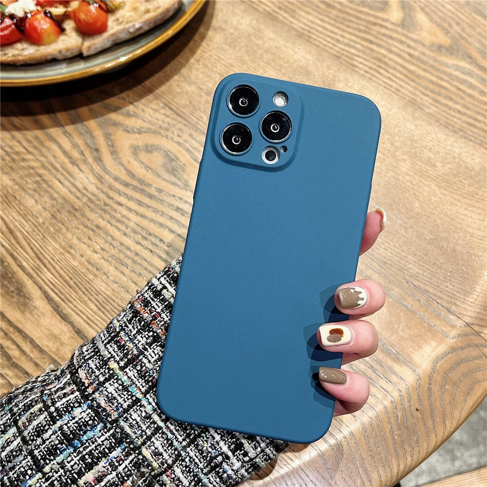 Anymob iPhone Case Blue Colorful Ultra Thin Matte Hard Frosted Shockproof Phone Cover-Mobile Phone Cases-PEROZ Accessories