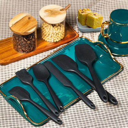 Anygleam Silicone Grey Seamless Mixing Spatula 4 Set Kitchen Accessories Baking Utensil Kit Bread Cake Mixing Tools Cooking Scraper Heat Resistant-Spatula and Shovel-PEROZ Accessories