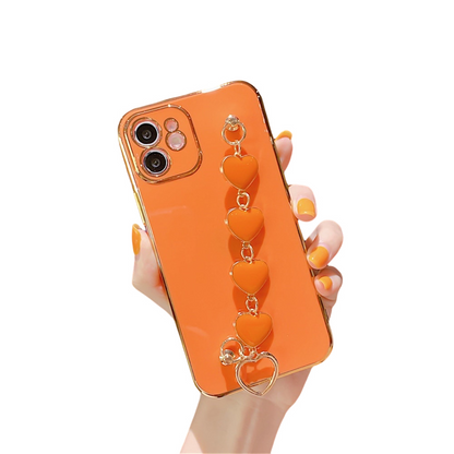 Anymob iPhone Case Orange Soft Silicone Bracelet Camera Protection Cover With Wristband-Mobile Phone Cases-PEROZ Accessories