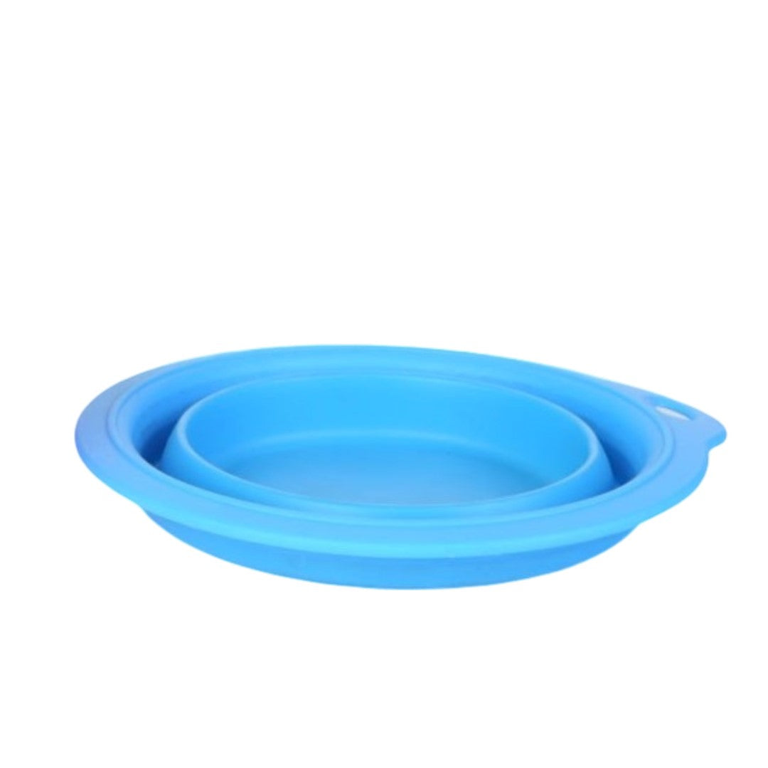 AnyWags Blue Dog Folding Bowl Convenient Portable Lightweight Easy to Carry Perfect for Travel-Pet Feeder-PEROZ Accessories