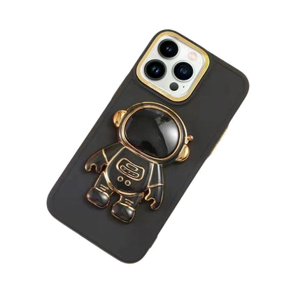 Anymob iPhone Black Astronaut Folding Stand Case Plating Photo Frame Protector Silicone Cover-Mobile Phone Cases-PEROZ Accessories