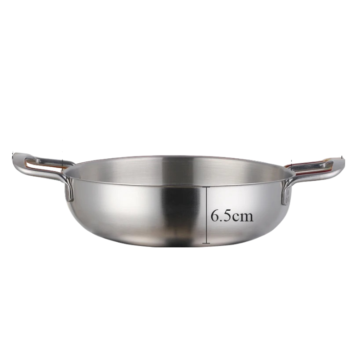 Anygleam Stock Pot Silver-L Stainless Steel HotPot Without Lid Single-Layer Cooking Soup Noodle Sea Food Home Kitchen Restaurant Tools-Pots-PEROZ Accessories