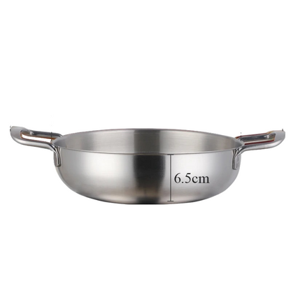 Anygleam Stock Pot Silver-L Stainless Steel HotPot Without Lid Single-Layer Cooking Soup Noodle Sea Food Home Kitchen Restaurant Tools-Pots-PEROZ Accessories