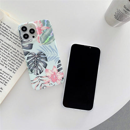 Anymob iPhone Phone Case Purple Glossy Laser Flower Soft Silicone Back Cover For IOS 13 12 11 X XR XS Pro Max Compatible-Mobile Phone Cases-PEROZ Accessories