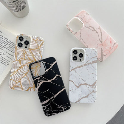 Anymob iPhone Case Black Marble Soft Silicone Shockproof Back Shell Mobile Cover iPhone 13 11 12 Pro Max XS X XR 7 8 Plus SE 2020 Compatible-Mobile Phone Cases-PEROZ Accessories